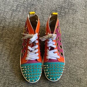 Authentic Leather Christian Louboutin Louis Spikes high-top sneakers
